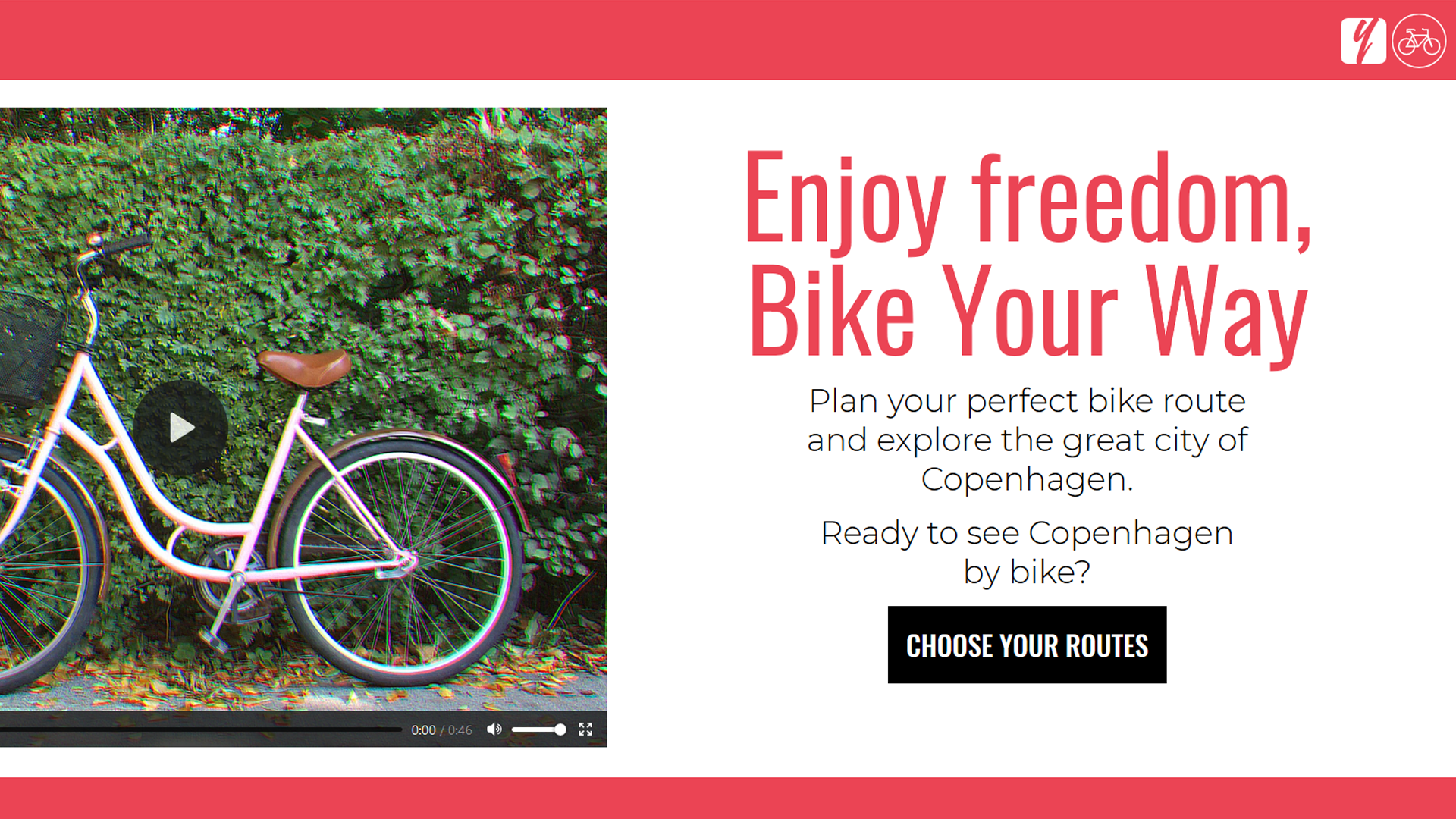 Screen shot of the website Bike Your Way